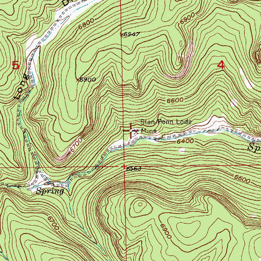 Topographic Map of Stan-Penn Lodge Mine, SD