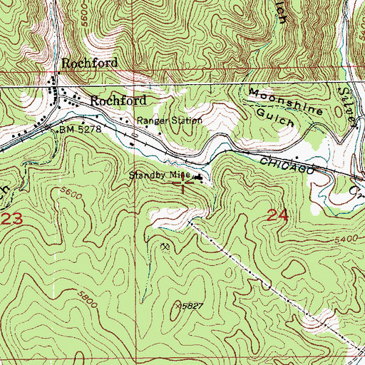 Topographic Map of Standby Mine, SD