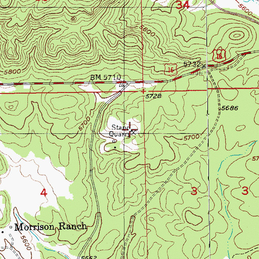 Topographic Map of Stapp Quarry, SD