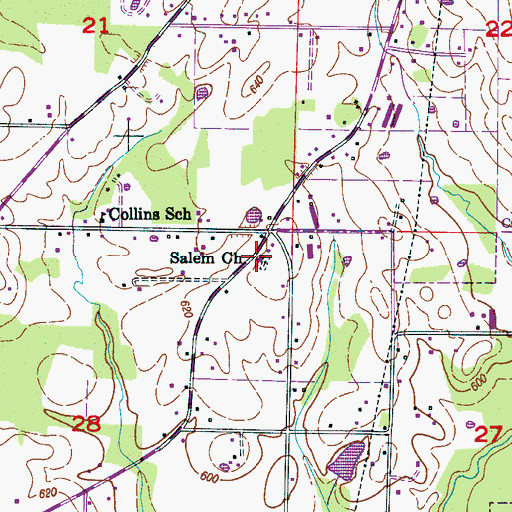 Topographic Map of Salem Methodist Church, AL