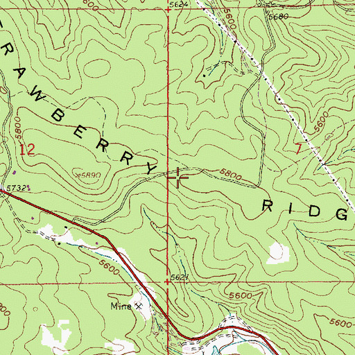 Topographic Map of Strawberry Ridge, SD