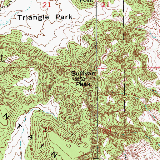 Topographic Map of Sullivan Peak, SD