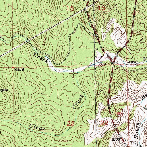 Topographic Map of Clear Creek, SD
