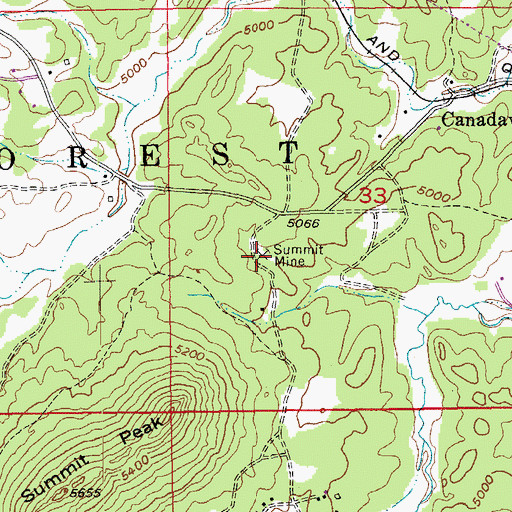 Topographic Map of Summit Mine, SD