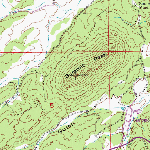 Topographic Map of Summit Peak, SD