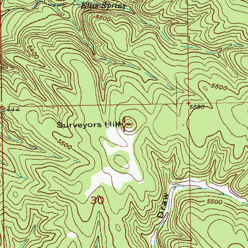 Topographic Map of Surveyors Hill, SD