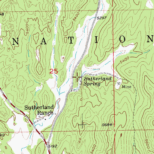 Topographic Map of Sutherland Spring, SD