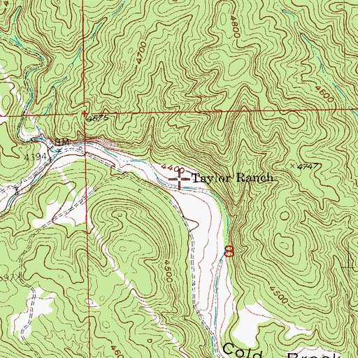 Topographic Map of Taylor Ranch, SD