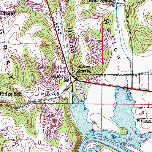 Topographic Map of Salem Spring, AL