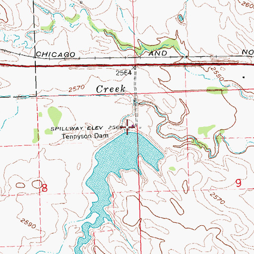 Topographic Map of Tennyson Dam, SD