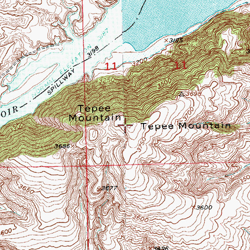 Topographic Map of Tepee Mountain, SD