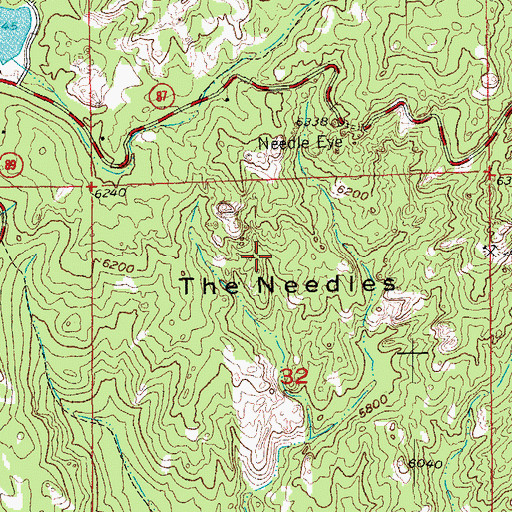 Topographic Map of The Needles, SD