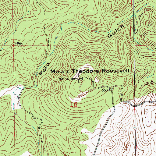 Topographic Map of Mount Theodore Roosevelt, SD