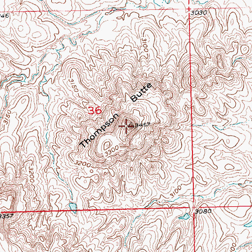 Topographic Map of Thompson Butte, SD