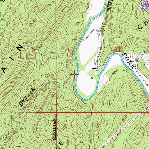 Topographic Map of Sally Branch, AL