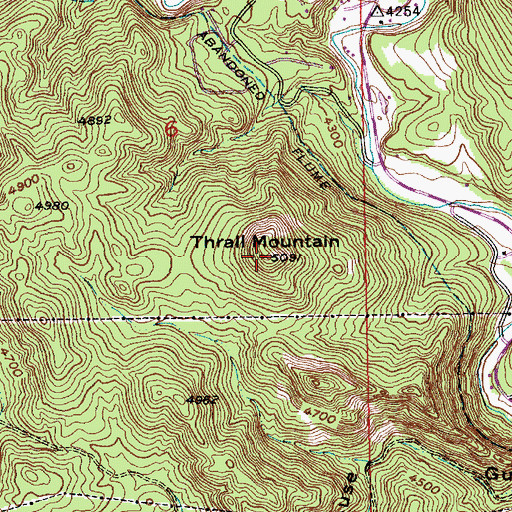 Topographic Map of Thrall Mountain, SD