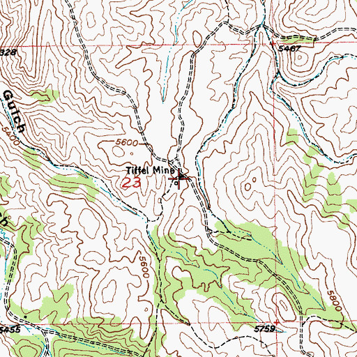 Topographic Map of Tiffel Mine, SD