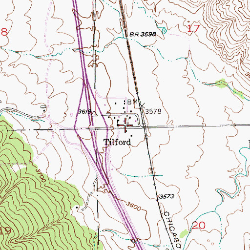 Topographic Map of Tilford, SD