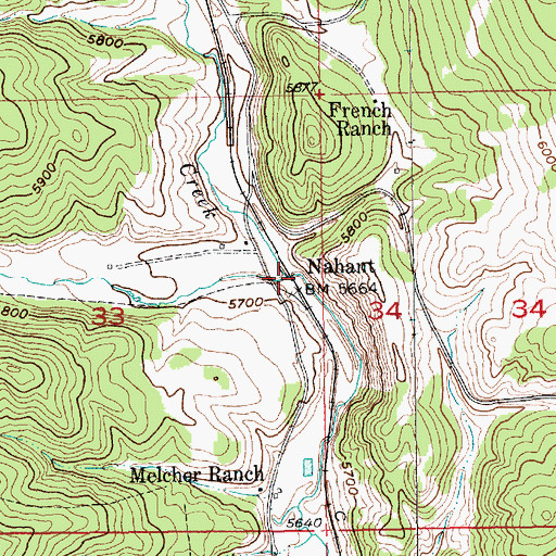 Topographic Map of Tillson Creek, SD