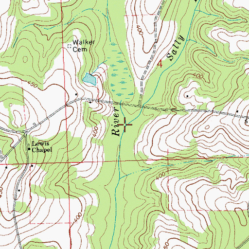Topographic Map of Sally Hole Branch, AL