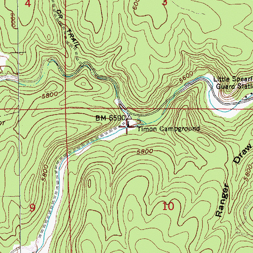 Topographic Map of Timon Campground, SD