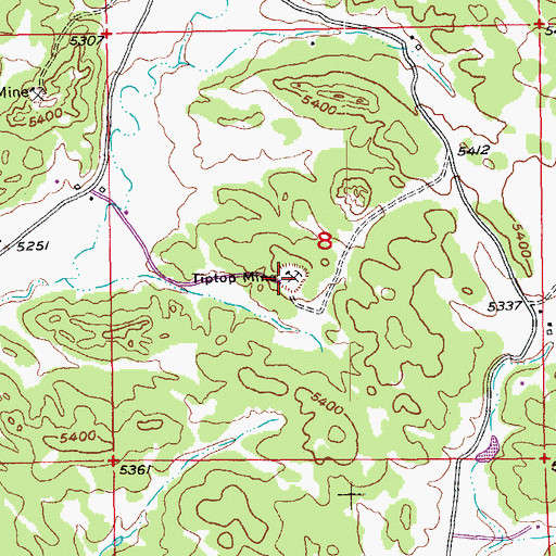 Topographic Map of Tiptop Mine, SD