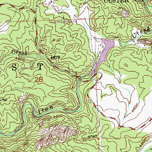 Topographic Map of Toll Gate Creek, SD