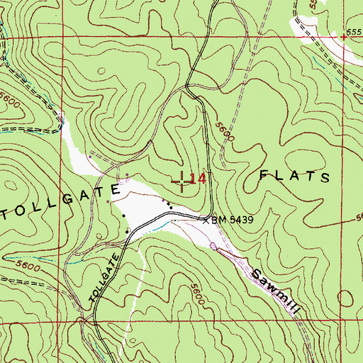 Topographic Map of Tollgate Flats, SD