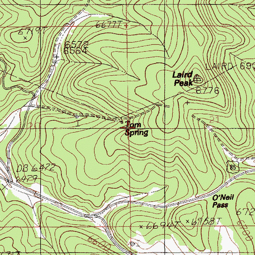 Topographic Map of Tom Spring, SD