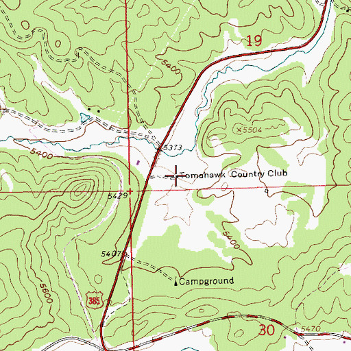 Topographic Map of Tomahawk Country Club, SD