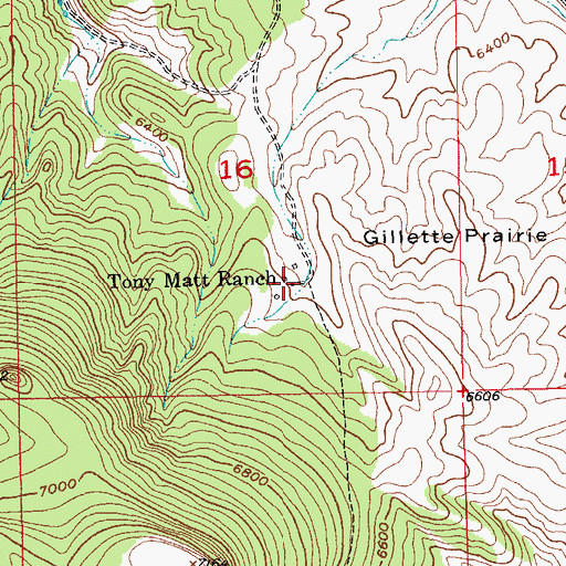 Topographic Map of Tony Matt Ranch, SD