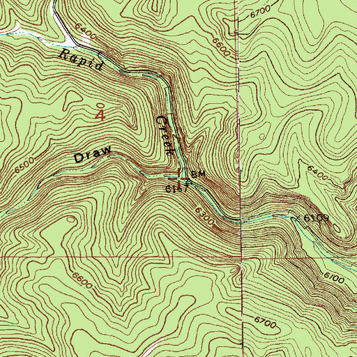 Topographic Map of Trebor Draw, SD