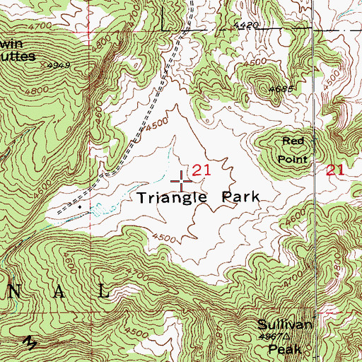 Topographic Map of Triangle Park, SD