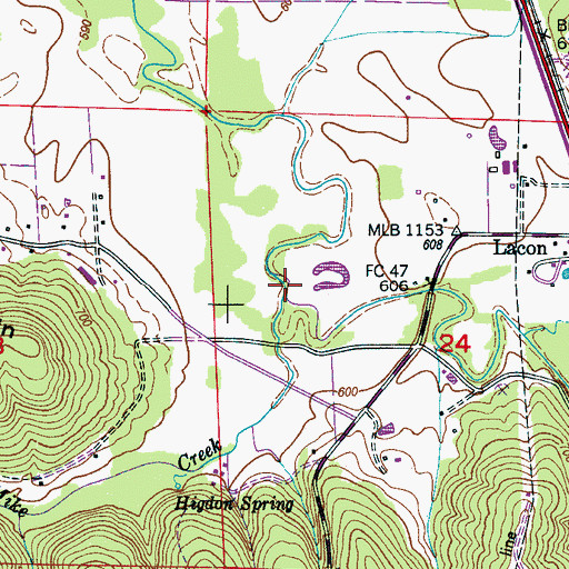 Topographic Map of Sally Mike Creek, AL