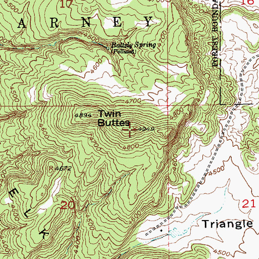 Topographic Map of Twin Buttes, SD