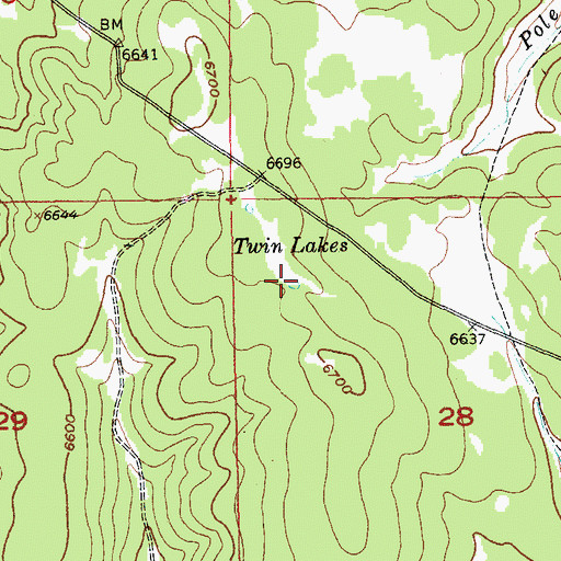 Topographic Map of Twin Lakes, SD
