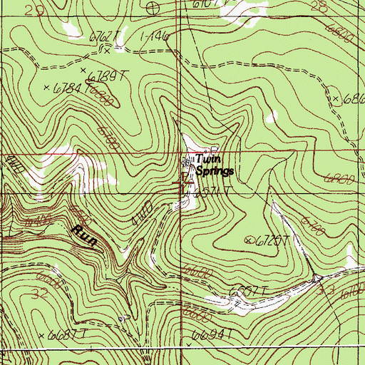 Topographic Map of Twin Springs, SD