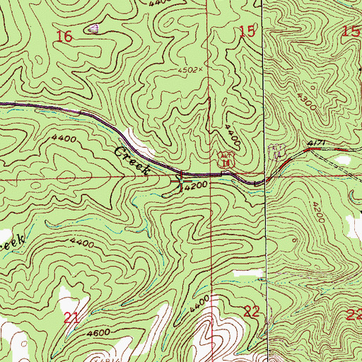 Topographic Map of Two Bit Creek, SD
