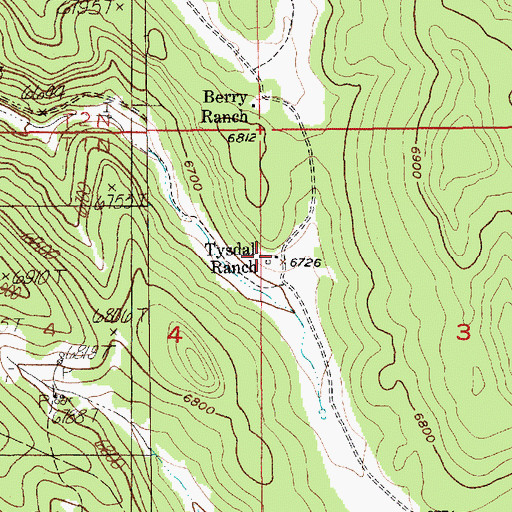 Topographic Map of Tysdal Ranch, SD