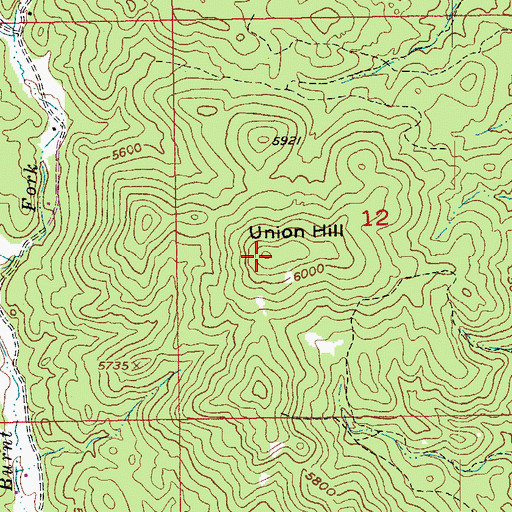 Topographic Map of Union Hill, SD