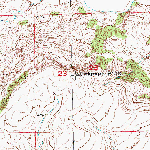Topographic Map of Unkpapa Peak, SD