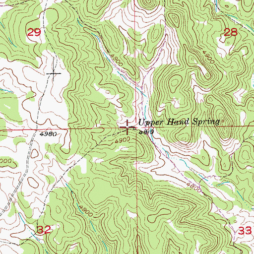 Topographic Map of Upper Hand Spring, SD