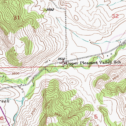 Topographic Map of Upper Pleasant Valley School, SD