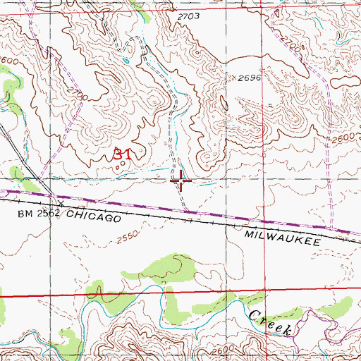 Topographic Map of Van Lone Draw, SD