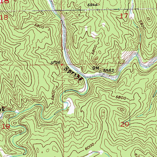 Topographic Map of Vanderlehr Creek, SD