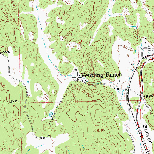 Topographic Map of Ventling Ranch, SD