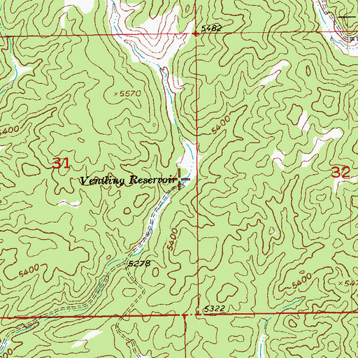 Topographic Map of Ventling Reservoir, SD