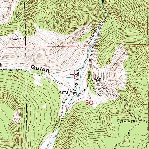 Topographic Map of Virkula Gulch, SD