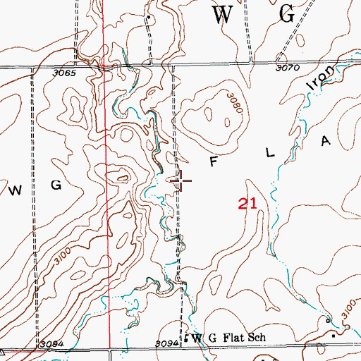 Topographic Map of W G Flat, SD