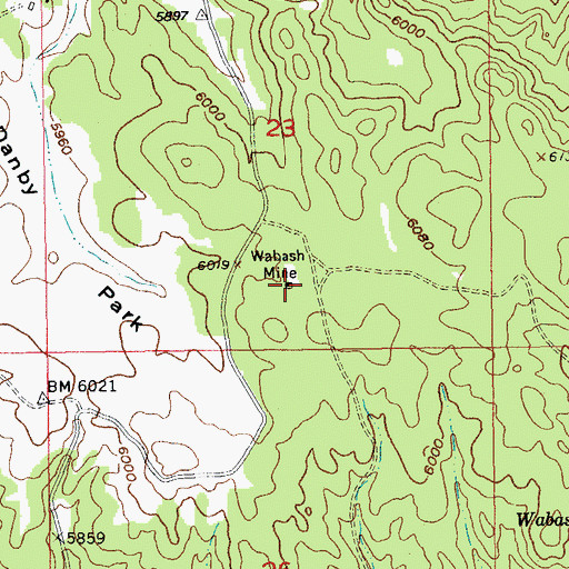 Topographic Map of Wabash Mine, SD